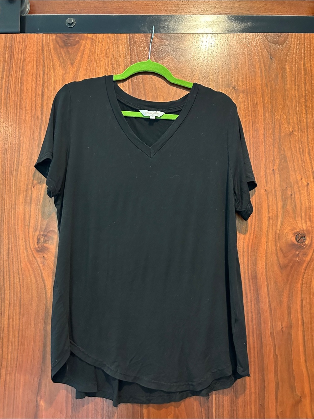 Amaryllis Black V-Neck Short Sleeve Tunic Tee